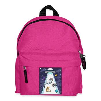 Katze UFO Entführung - Kinder Rucksack - Fuchsia - Vorne