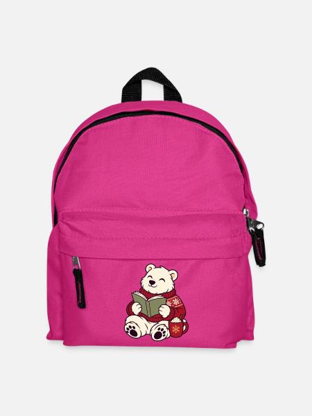 Winterleser Bärchen im Pullover - Kinder Rucksack - Fuchsia