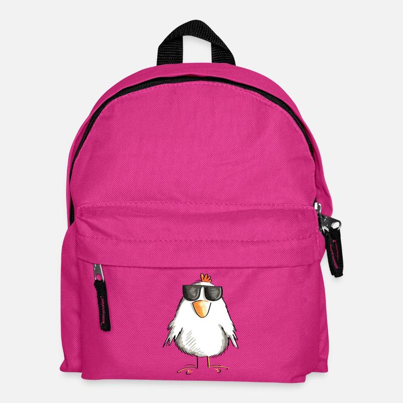 Huhn mit cooler Sonnenbrille - Hahn - Gockel - Kinder Rucksack - Fuchsia