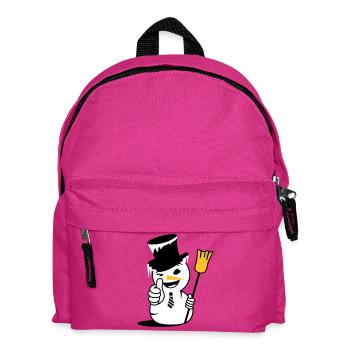Cooler Schneemann mit Daumen nach oben - Kinder Rucksack - Fuchsia - Vorne