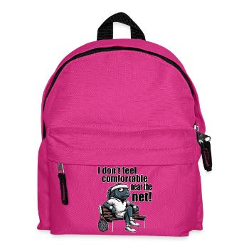 Tennis Netzspieler Fisch Funny Tasse - Kinder Rucksack - Fuchsia - Vorne