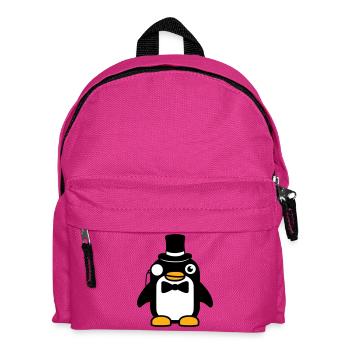 Penguin Gentleman Sir Mr. Top Hat Monocle - Kids' Backpack - fuchsia - Front
