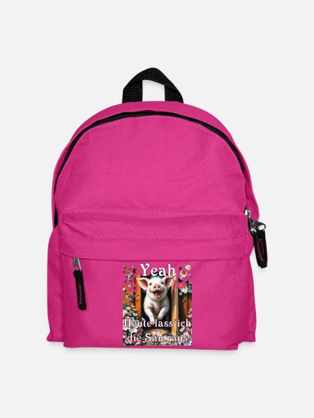 Heute lass ich die Sau raus Schwein tierisch Humor - Kinder Rucksack - Fuchsia