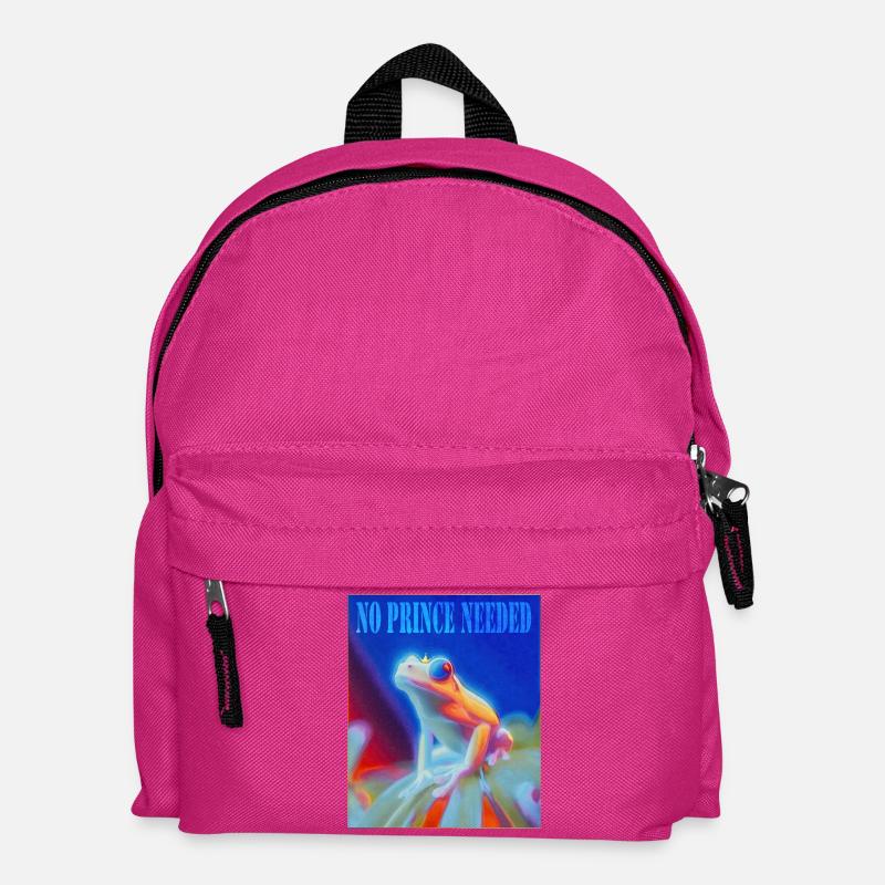 Frosch mit Krone und Spruch - Kinder Rucksack - Fuchsia