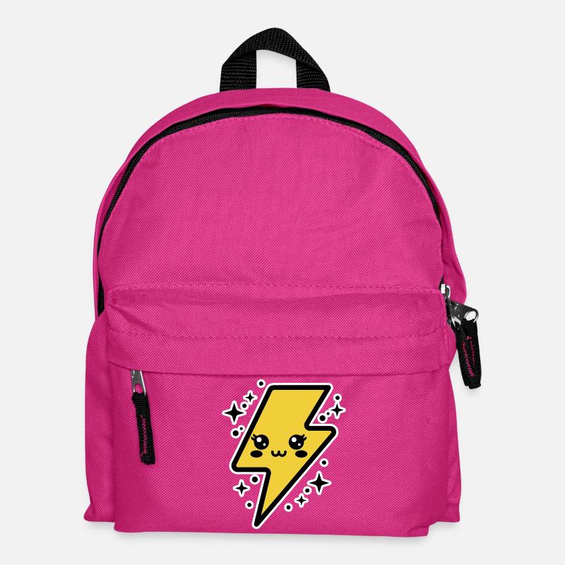 Entzückender Blitz mit Kawaii-Gesicht - Kinder Rucksack - Fuchsia