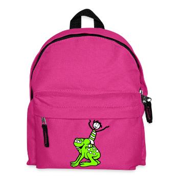 2 Freunde Frosch Junge Reiten Team Kröte Lustig - Kinder Rucksack - Fuchsia - Vorne