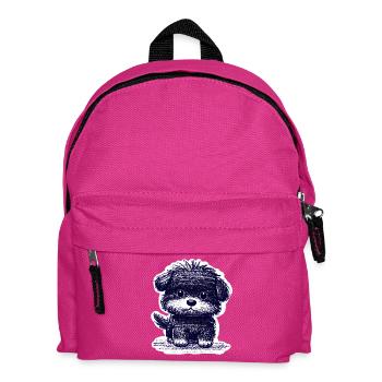 Chiot flou (bleu) - Sac à dos Enfant - fuchsia - Devant