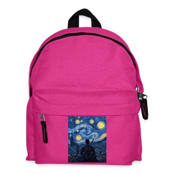 Samouraï Japon Style Van Gogh Nuit étoilée - Sac à dos Enfant - fuchsia - Devant