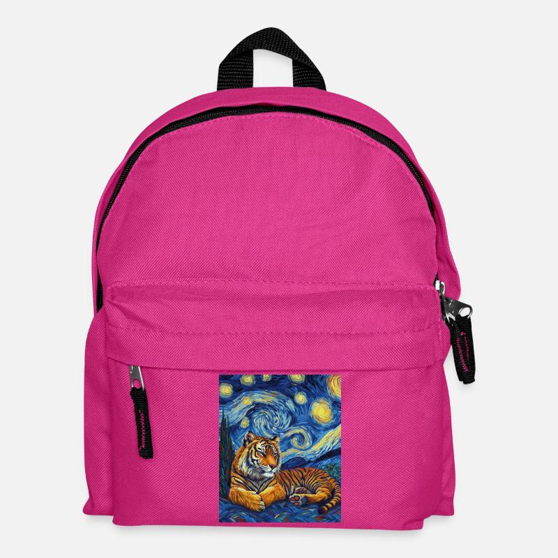 Tiger Van Gogh - Kinder Rucksack - Fuchsia