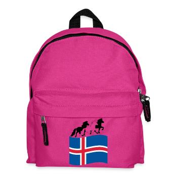 Drapeau islandais avec chevaux islandais - Sac à dos Enfant - fuchsia - Devant