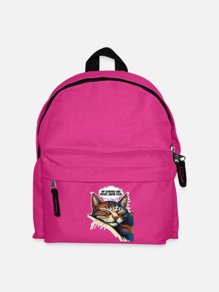 Katzentraum: Nickerchen machen und planen - Kinder Rucksack - Fuchsia