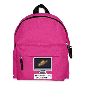 Posaune Hardware Kaffee IT Shirt - Kinder Rucksack - Fuchsia - Vorne