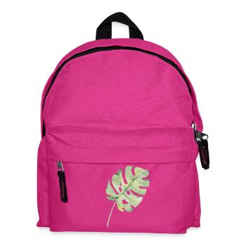 Monstera Blatt Aquarell Grün - Kinder Rucksack - Fuchsia - Vorne