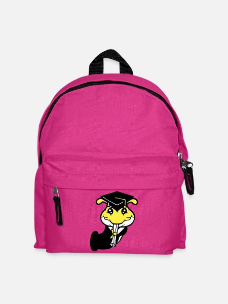 Loch Raupe Schulabschluss Abitur bestanden College - Kinder Rucksack - Fuchsia
