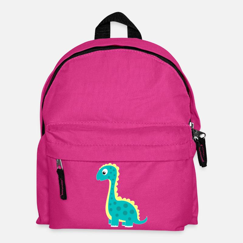 Kuscheliger Dinosaurier Glücksbringer - Kinder Rucksack - Fuchsia