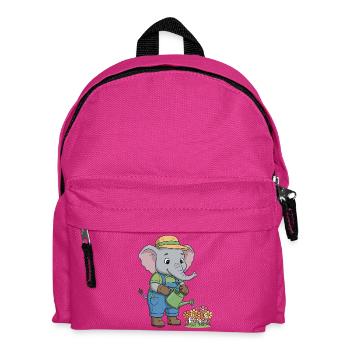 Skurriles Elefanten-Gartendesign - Kinder Rucksack - Fuchsia - Vorne