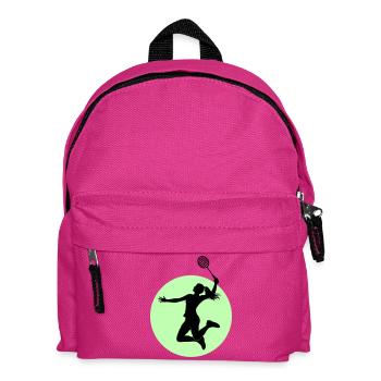 Badminton Player Silhouette – Smash Power - Kids' Backpack - fuchsia - Front