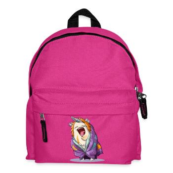 Yawning unicorn with scarf - Kids' Backpack - fuchsia - Front