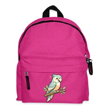 Pastellpapagei auf Ast - Kinder Rucksack - Fuchsia - Vorne
