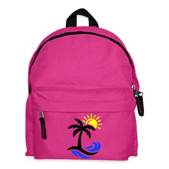 Palme Strand Ozean - Kinder Rucksack - Fuchsia - Vorne