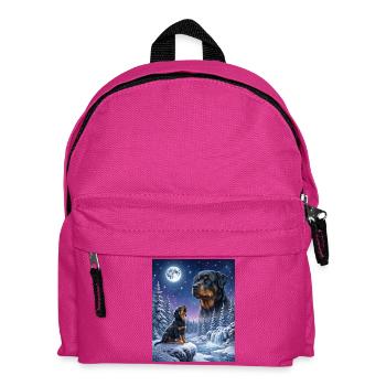 Howling to the Moon Meme Dog Rottweiler - Kids' Backpack - fuchsia - Front