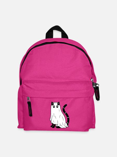Halloween Katze Gespenst - SW - Kinder Rucksack - Fuchsia