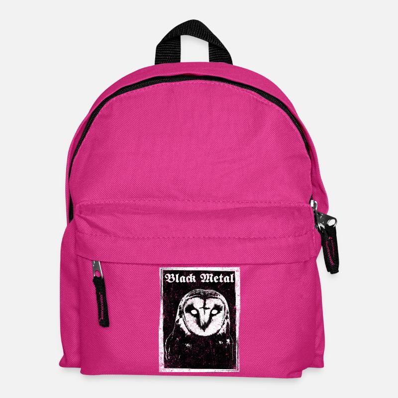 Black Metal Eule - Kinder Rucksack - Fuchsia