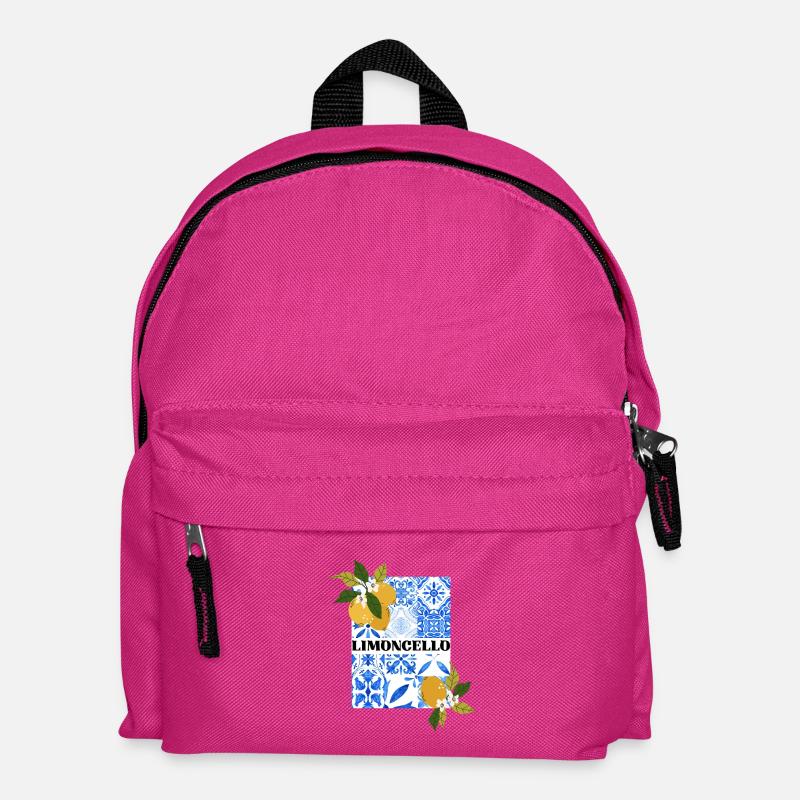Limoncello – Zitrusfrüchte und Azulejo Muster - Kinder Rucksack - Fuchsia