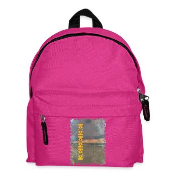 Yellow Totem Pattern on the Beach - Kids' Backpack - fuchsia - Front