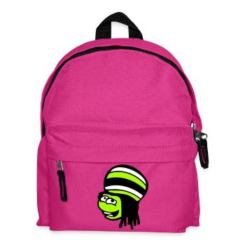 Frosch Reggae Musik Rasta Haare Mütze Jamaika Fun - Kinder Rucksack - Fuchsia - Vorne