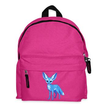 Blue Geometry Fox - Kids' Backpack - fuchsia - Front