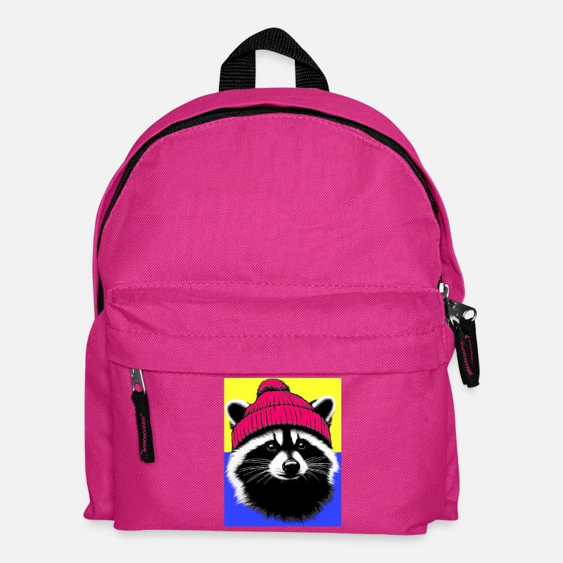 Waschbär - Kinder Rucksack - Fuchsia
