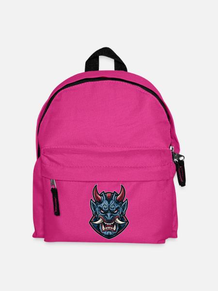 Blauer Dämonenmasken-Kriegsmaske - Kinder Rucksack - Fuchsia