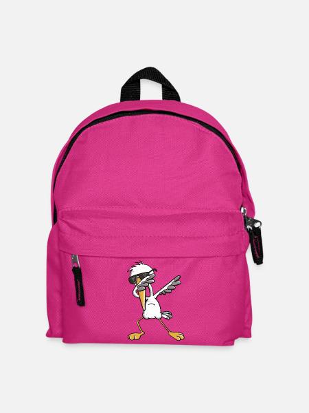 Dab Storch I Schwangerschaft I Baby Geschenk - Kinder Rucksack - Fuchsia