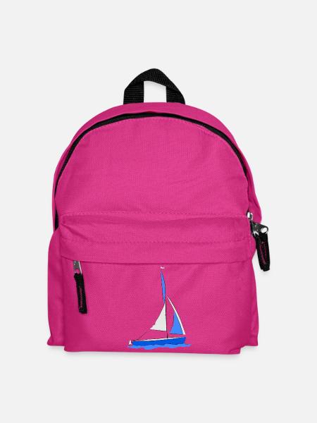 Segelboot im Wasser Blau - Kinder Rucksack - Fuchsia