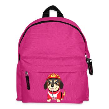 Chiot, chien comme pompier - Sac à dos Enfant - fuchsia - Devant