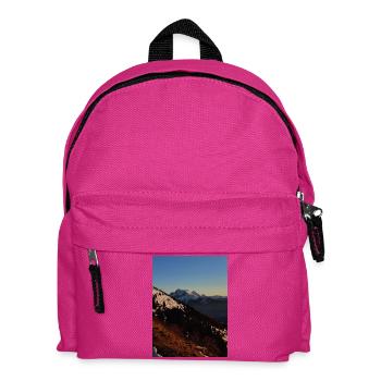 Sonnenuntergang über schneebedeckten Gipfeln - Kinder Rucksack - Fuchsia - Vorne