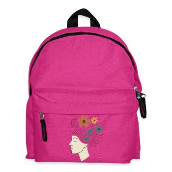 Nature Illustration with Flowers and Leaves - Kids' Backpack - fuchsia - Front