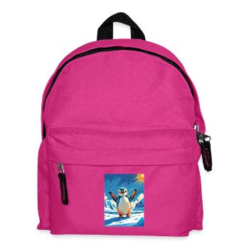 Pingouin ondulant dans l’Arctique vibrant - Sac à dos Enfant - fuchsia - Devant