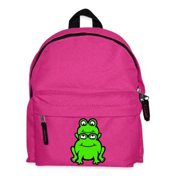 Frosch Kind Familie Papa Mama Huckepack Vatertag - Kinder Rucksack - Fuchsia - Vorne