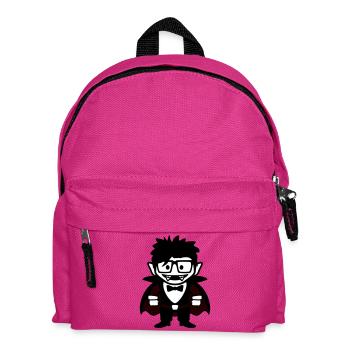 Lustiger Nerd Vampir mit Brille und Fliege - Kinder Rucksack - Fuchsia - Vorne
