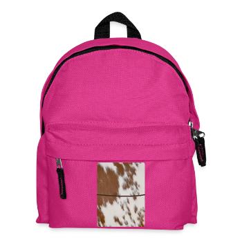 Braunes Kuhleder-Tagebuch - Kinder Rucksack - Fuchsia - Vorne
