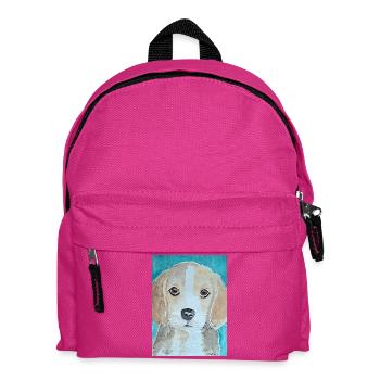 Chiot Beagle, aquarelle - Sac à dos Enfant - fuchsia - Devant
