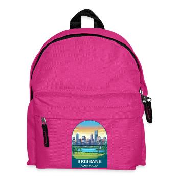 Brisbane Australia Story Bridge Travel Poster - Kids' Backpack - fuchsia - Front