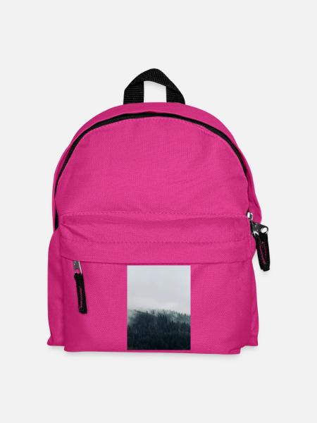 Nebelwald und dunkle Kiefern - Kinder Rucksack - Fuchsia