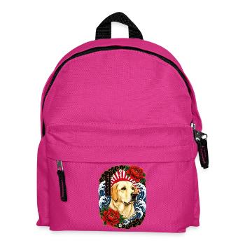 Labrador Retriever im Japan Tattoo Stil - Kinder Rucksack - Fuchsia - Vorne