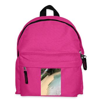 Tropical beach with colorful flags - Kids' Backpack - fuchsia - Front