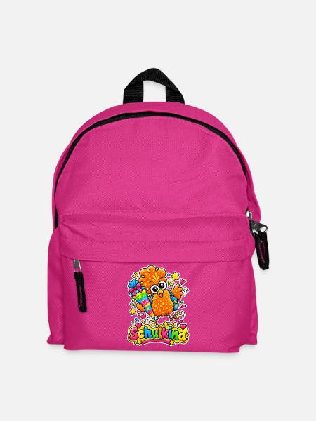 Kuschel Pompom - fröhliches Schulkind - Kinder Rucksack - Fuchsia