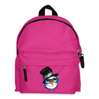 Bonhomme de neige avec des lunettes - Sac à dos Enfant - fuchsia - Devant