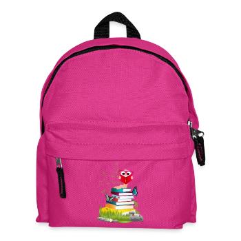 Rat de bibliothèque assoiffé de connaissances en lisant un livre - Sac à dos Enfant - fuchsia - Devant